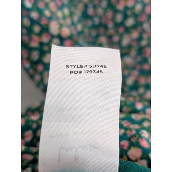 NWT Lulus Totally Cute Time Green Floral Collared Wrap Mini Dress Sz Large - Picture 7 of 7